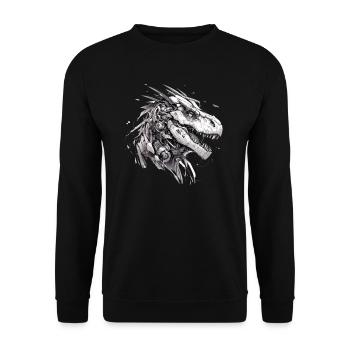 Mecha Animal : tigre, loup, renard, dinosaure, - Sweat-shirt Unisexe - noir - Devant - Alina (178cm) & Michal (187cm)