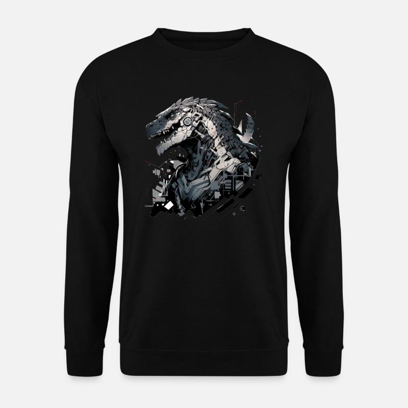 Mecha Tier Tiger Wolf Fuchs Dino Bär Cyborg - Unisex Pullover - Schwarz