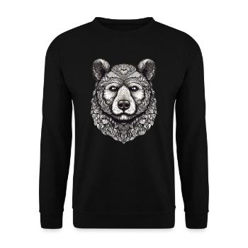 Bär Natur Umwelt Umweltschutz Tier Nacht Klima - Unisex Pullover - Schwarz - Vorne - Alina (178cm) & Michal (187cm)