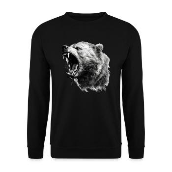Bear Nature Environment Environmental Protection - Unisex Sweatshirt - black - Front - Alina (178cm) & Michal (187cm)