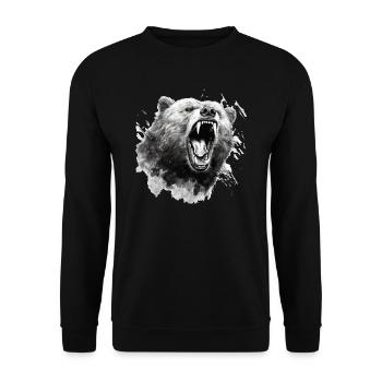 Bär Natur Umwelt Umweltschutz Tier Nacht Klima - Unisex Pullover - Schwarz - Vorne - Alina (178cm) & Michal (187cm)