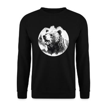 Bear Nature Environment Environmental Protection - Unisex Sweatshirt - black - Front - Alina (178cm) & Michal (187cm)
