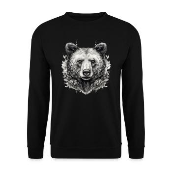 Bear Nature Environment Environmental Protection - Unisex Sweatshirt - black - Front - Alina (178cm) & Michal (187cm)