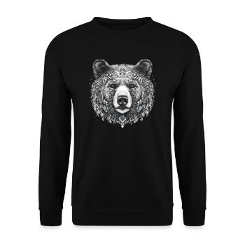 Bear Nature Environment Environmental Protection - Unisex Sweatshirt - black - Front - Alina (178cm) & Michal (187cm)