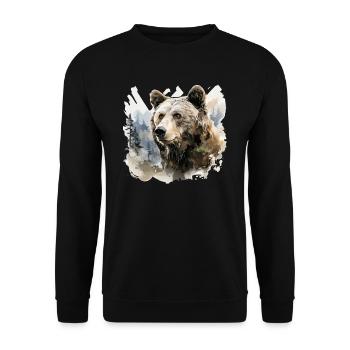 Fox Forest Moon Fable Mythical Fairy Tale - Unisex Sweatshirt - black - Front - Alina (178cm) & Michal (187cm)