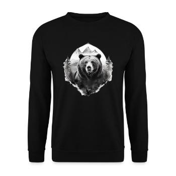 Bear Nature Environment Environmental Protection - Unisex Sweatshirt - black - Front - Alina (178cm) & Michal (187cm)
