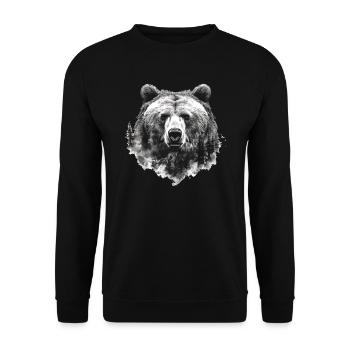 Bär Natur Umwelt Umweltschutz Tier Nacht Klima - Unisex Pullover - Schwarz - Vorne - Alina (178cm) & Michal (187cm)