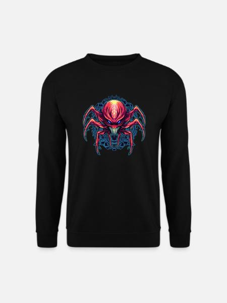 Buntes abstraktes Spinnen Design Spinnentiere - Unisex Pullover - Schwarz