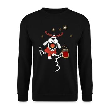 Mulled wine Christmas market - Unisex Sweatshirt - black - Front - Alina (178cm) & Michal (187cm)