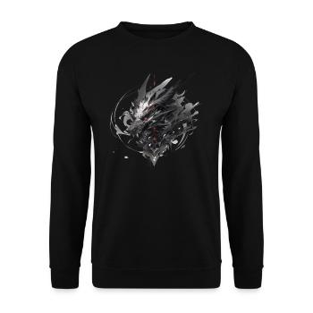 Mecha Tier Tiger Wolf Fuchs Cyborg Wildschwein - Unisex Pullover - Schwarz - Vorne - Alina (178cm) & Michal (187cm)