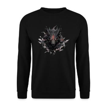 Mecha Tier Tiger Wolf Fuchs Drache Cyborg - Unisex Pullover - Schwarz - Vorne - Alina (178cm) & Michal (187cm)