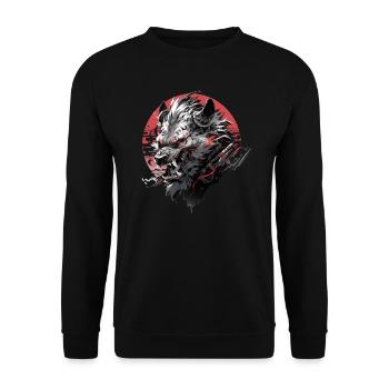 Mecha Tier Tiger Wolf Fuchs Drache Cyborg - Unisex Pullover - Schwarz - Vorne - Alina (178cm) & Michal (187cm)