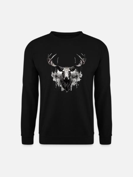 Elghjorte natur Skandinavisk skov - Unisex sweater - sort
