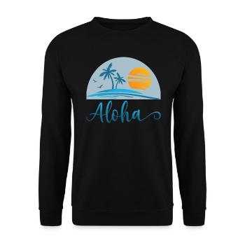 Aloha Surfing Hawaii Surfer Beach Palm Tree Sun - Sweat-shirt Unisexe - noir - Devant - Alina (178cm) & Michal (187cm)