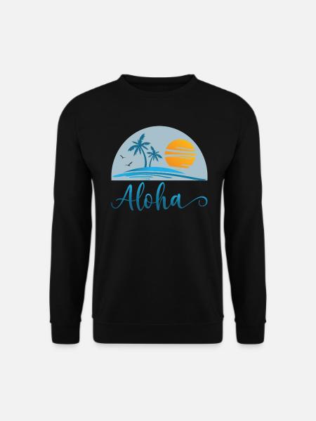 Aloha Surfing Hawaii Surfer Beach Palm Tree Sun - Sweat-shirt Unisexe - noir