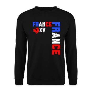 drapeau france cadeau, cadeau france drapeau - Sweat-shirt Unisexe - noir - Devant - Alina (178cm) & Michal (187cm)
