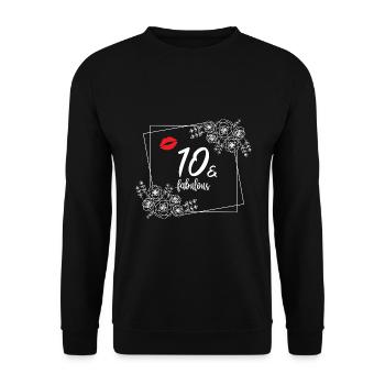 Birthday 10 fabulous and rose - Sweat-shirt Unisexe - noir - Devant - Alina (178cm) & Michal (187cm)