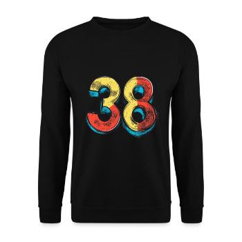 38 Nombre Coloré - Sweat-shirt Unisexe - noir - Devant - Alina (178cm) & Michal (187cm)