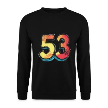 53 Number Colorful - Unisex Sweatshirt - black - Front - Alina (178cm) & Michal (187cm)