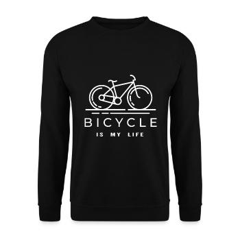 BICYCLE IS MY LIFE 1 - Unisex Sweatshirt - black - Front - Alina (178cm) & Michal (187cm)