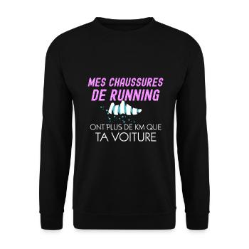 Course à Pied Humour Pour Femme Coureuse - Sweat-shirt Unisexe - noir - Devant - Alina (178cm) & Michal (187cm)
