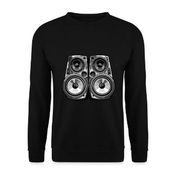 Musik Boxen Party - Unisex Pullover - Schwarz - Vorne - Alina (178cm) & Michal (187cm)