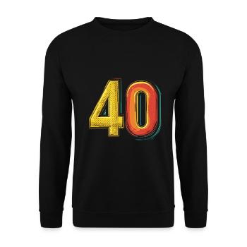 40 Nombre Coloré - Sweat-shirt Unisexe - noir - Devant - Alina (178cm) & Michal (187cm)