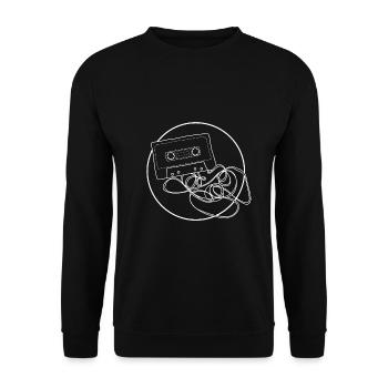 Cassette Tape Cool 80s 90s Design Gift Idea - Unisex Sweatshirt - black - Front - Alina (178cm) & Michal (187cm)