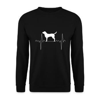 Herzschlag Herzfrequenz Labrador Retriever Hund - Unisex Pullover - Schwarz - Vorne - Alina (178cm) & Michal (187cm)