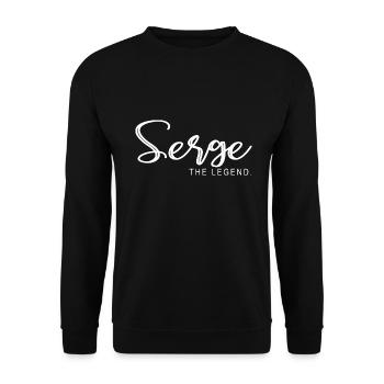 Serge the legend Cadeau T shirt serge - Sweat-shirt Unisexe - noir - Devant - Alina (178cm) & Michal (187cm)