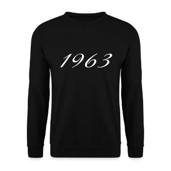 1963 Geburtstagsgeschenk, Original seit 1963 - Unisex Pullover - Schwarz - Vorne - Alina (178cm) & Michal (187cm)