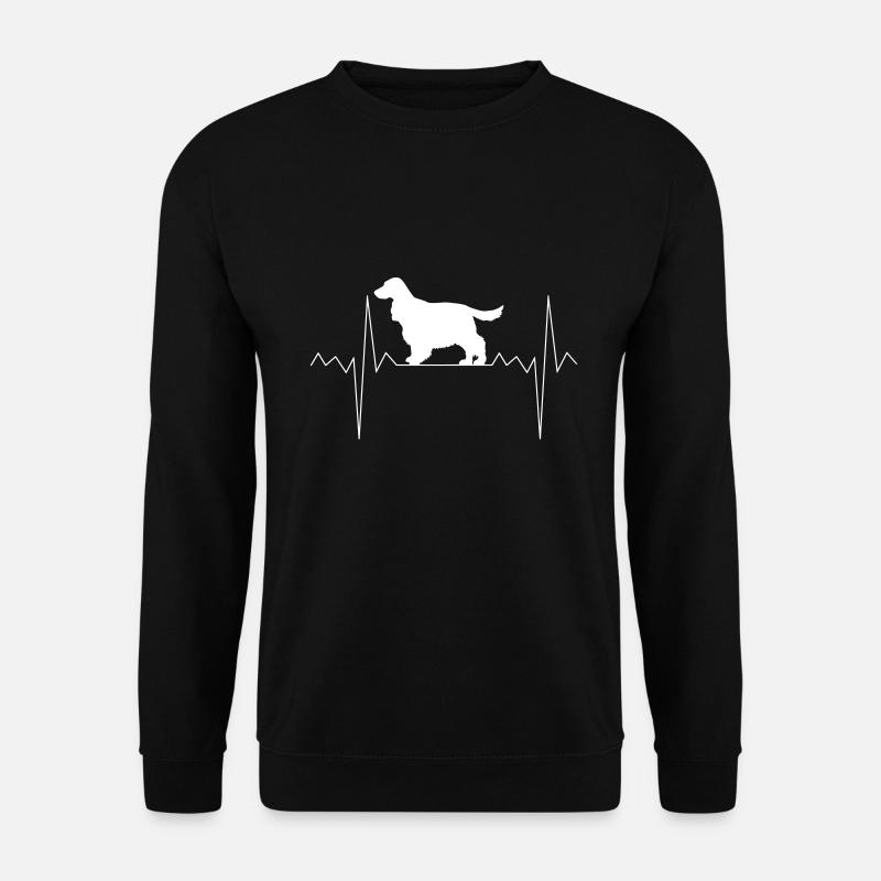 Rythme cardiaque cocker spaniel - Sweat-shirt Unisexe - noir