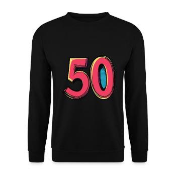50 Number Colorful - Unisex Sweatshirt - black - Front - Alina (178cm) & Michal (187cm)