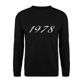 1978 Geburtstagsgeschenk, Original seit 1978 - Unisex Pullover - Schwarz - Vorne - Alina (178cm) & Michal (187cm)