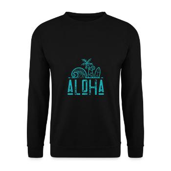 Aloha - Sweat-shirt Unisexe - noir - Devant - Alina (178cm) & Michal (187cm)