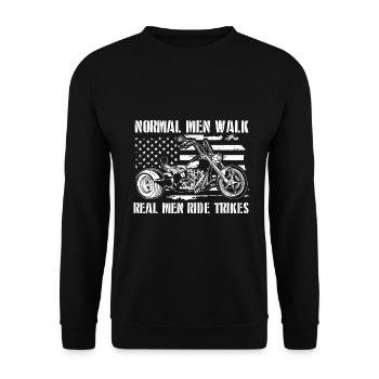 | cadeaux trike Trike Rider Triker Trikes Biker - Sweat-shirt Unisexe - noir - Devant - Alina (178cm) & Michal (187cm)