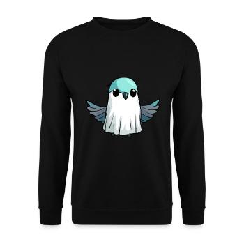 Hummingbird Bird Halloween Comic Ghost - Unisex Sweatshirt - black - Front - Alina (178cm) & Michal (187cm)