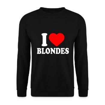 I love blondes - Unisex Pullover - Schwarz - Vorne - Alina (178cm) & Michal (187cm)