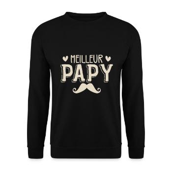 Meilleur PAPY - Sweat-shirt Unisexe - noir - Devant - Alina (178cm) & Michal (187cm)