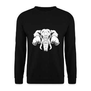 Elefant Boxer Boxen MMA Kampfsport - Unisex Pullover - Schwarz - Vorne - Alina (178cm) & Michal (187cm)