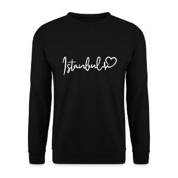 Istanbul Herzschlag - Unisex Pullover - Schwarz - Vorne - Alina (178cm) & Michal (187cm)