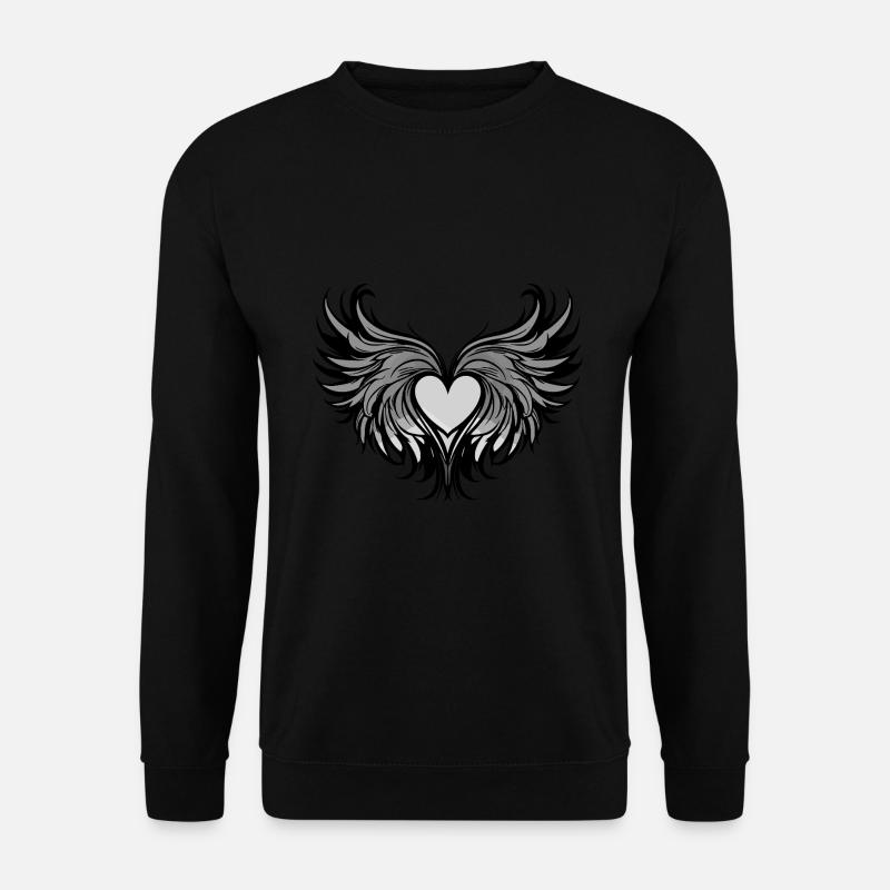 Herz Flügel Liebe - Unisex Pullover - Schwarz