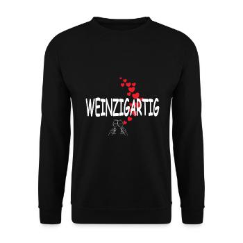 Wine Wine Drinkers Connoisseurs Hearts Wine Unique - Unisex Sweatshirt - black - Front - Alina (178cm) & Michal (187cm)