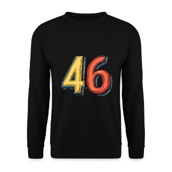 46 Number Multicolored - Unisex Sweatshirt - black - Front - Alina (178cm) & Michal (187cm)