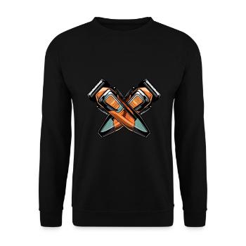 Hair clippers hairdresser - Unisex Sweatshirt - black - Front - Alina (178cm) & Michal (187cm)