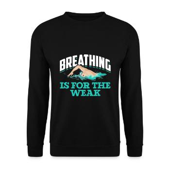 Schwimmen Humor Lustiger Schwimmer - Unisex Pullover - Schwarz - Vorne - Alina (178cm) & Michal (187cm)