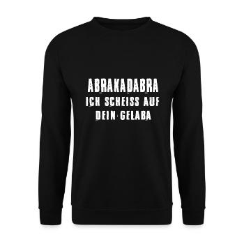 Ich Scheiss Auf Dein Gelaba Ironie Spruch Witzig - Unisex Pullover - Schwarz - Vorne - Alina (178cm) & Michal (187cm)