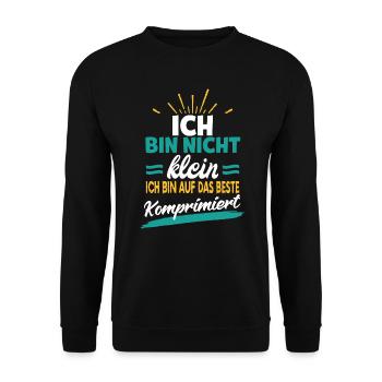 Spruch für kleine - ich bin nicht klein ich bin - Unisex Pullover - Schwarz - Vorne - Alina (178cm) & Michal (187cm)