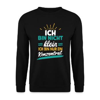 Spruch für kleine - ich bin nicht klein ich bin - Unisex Pullover - Schwarz - Vorne - Alina (178cm) & Michal (187cm)
