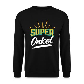Onkel Super Onkel - Unisex Pullover - Schwarz - Vorne - Alina (178cm) & Michal (187cm)